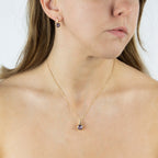 Beginnings Pillar Round Drop Pendant with Crystal