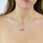 Beginnings Pillar Round Drop Pendant with Crystal