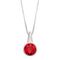 Beginnings Pillar Round Drop Pendant with Crystal
