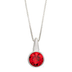 Beginnings Pillar Round Drop Pendant with Crystal