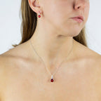 Beginnings Pillar Round Drop Pendant with Crystal