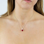 Beginnings Pillar Round Drop Pendant with Crystal