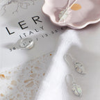 Beginnings Split Leaf Drop Earrings with Mother of Pearl