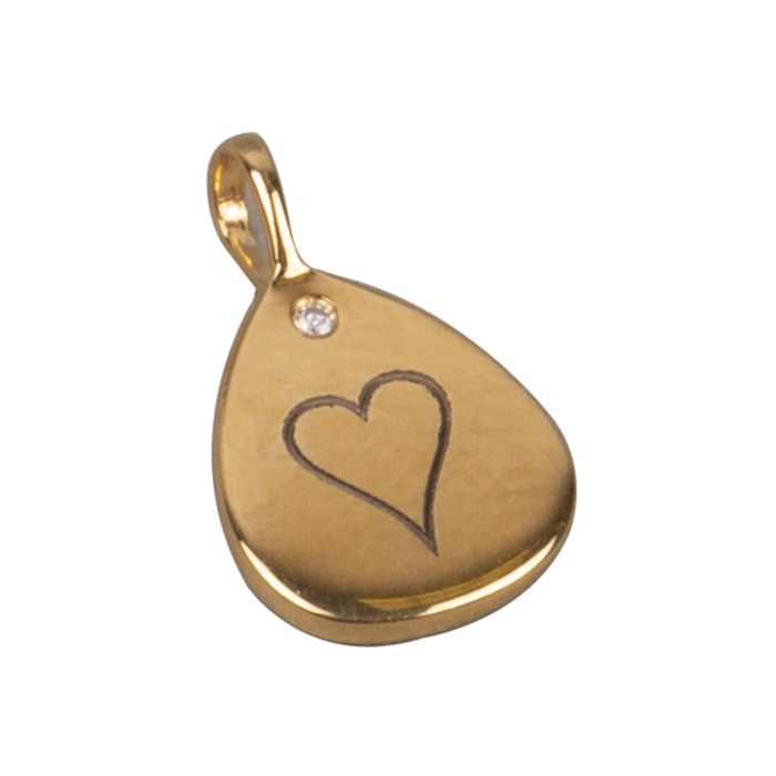 D For Diamond Droplet Tag Pendant