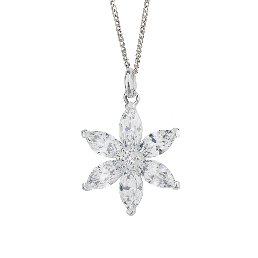 Beginnings Flower Pendant with Cubic Zirconia