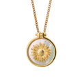 Beginnings Round Sunflower Pendant with Mother of Pearl Inlay