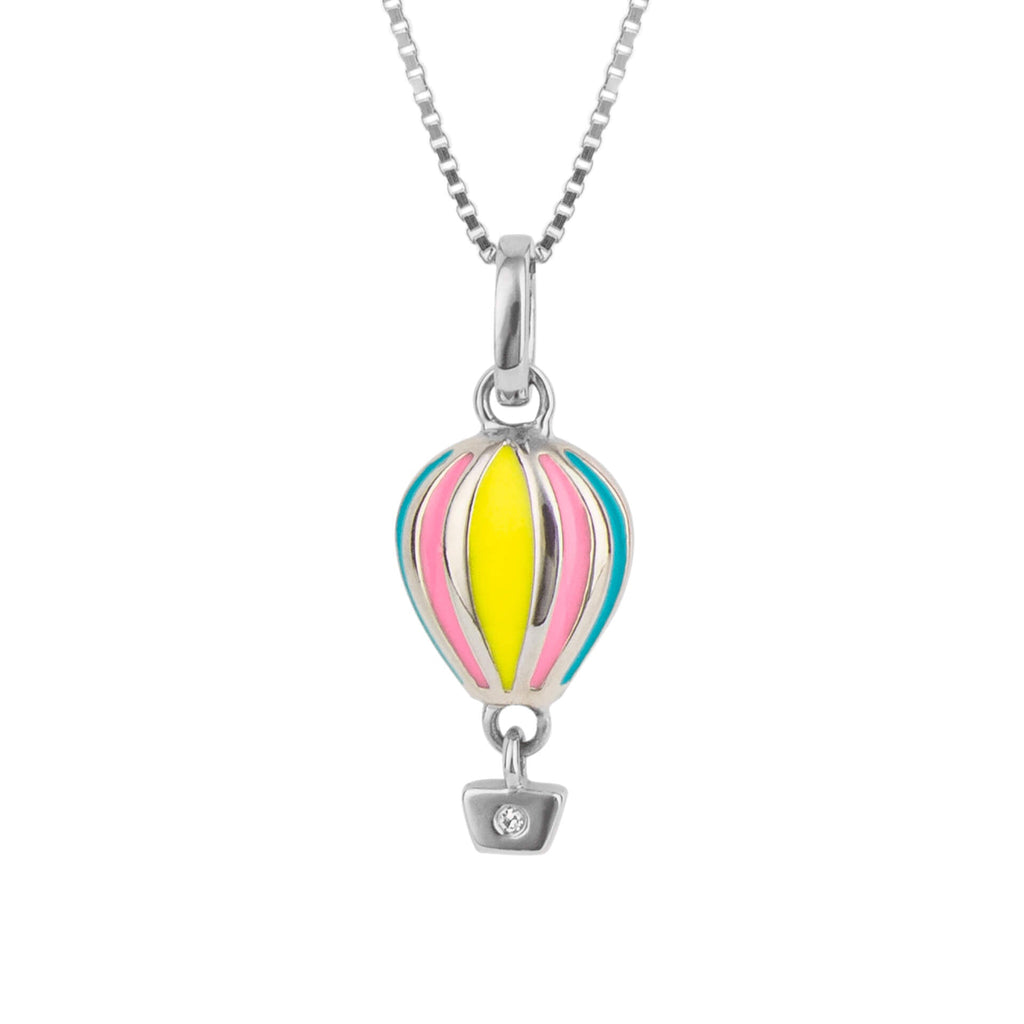 D For Diamond Enamel Hot Air Balloon Pendant with Diamond