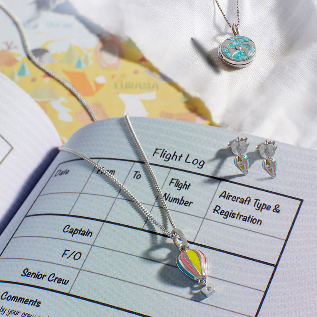 D For Diamond Enamel Hot Air Balloon Pendant with Diamond