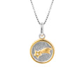 D For Diamond Shooting Star Round Pendant with Diamond