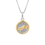 D For Diamond Shooting Star Round Pendant with Diamond