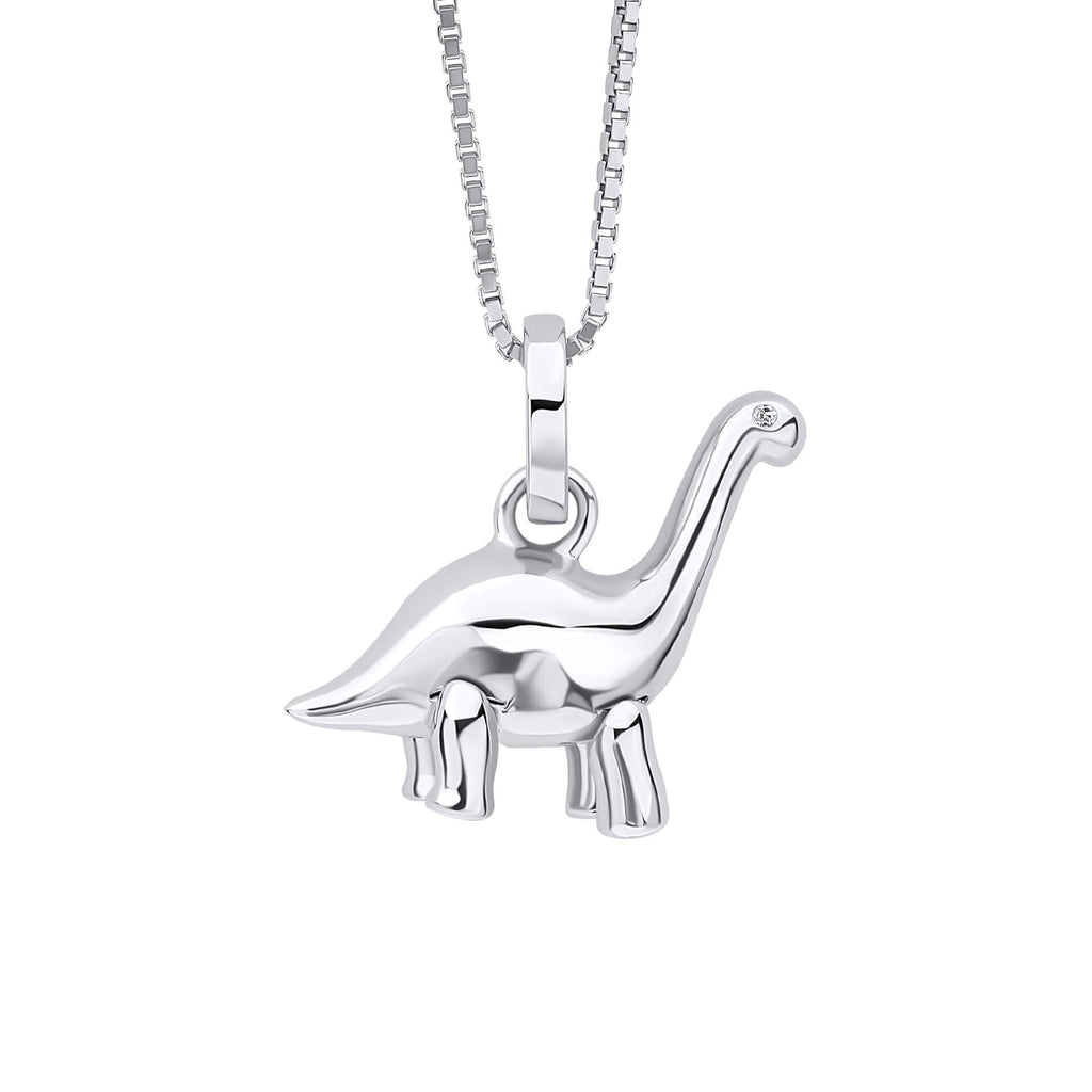 D For Diamond Brontosaurus Dinosaur Pendant with Diamond