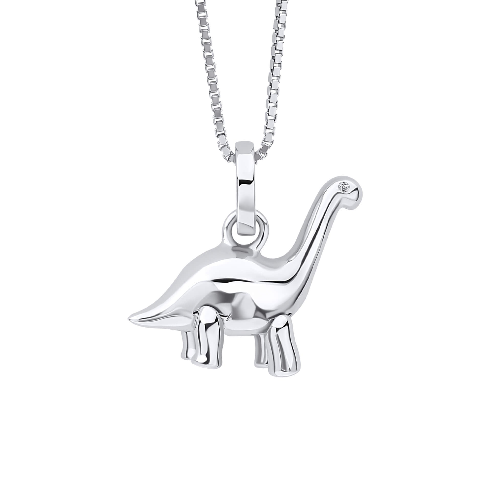 D For Diamond Brontosaurus Dinosaur Pendant with Diamond