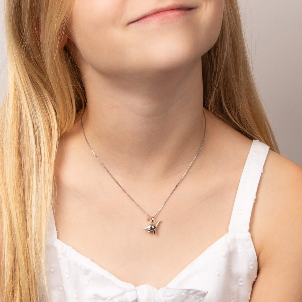 D For Diamond Brontosaurus Dinosaur Pendant with Diamond