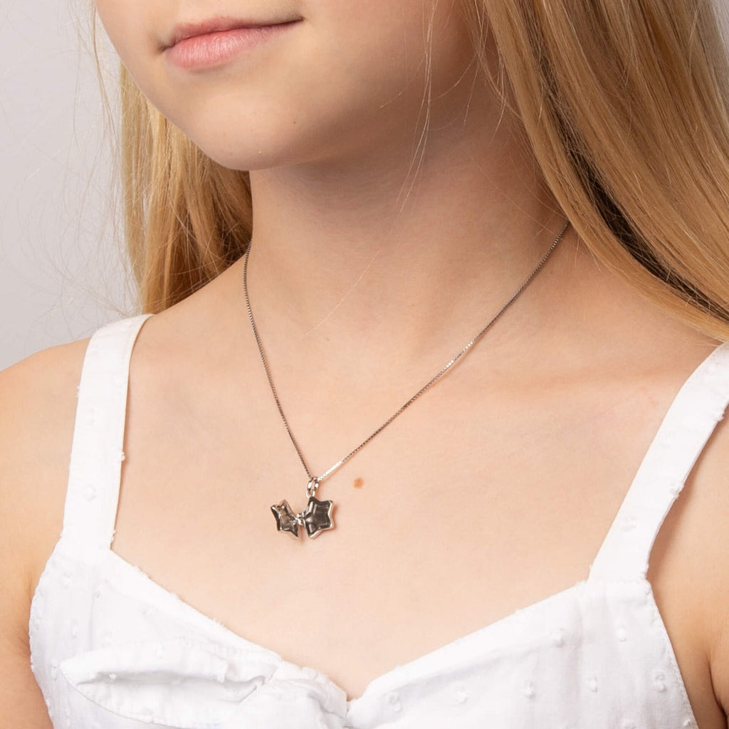 D For Diamond Star Locket Pendant with Diamond