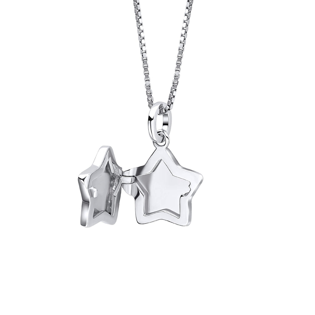 D For Diamond Star Locket Pendant with Diamond