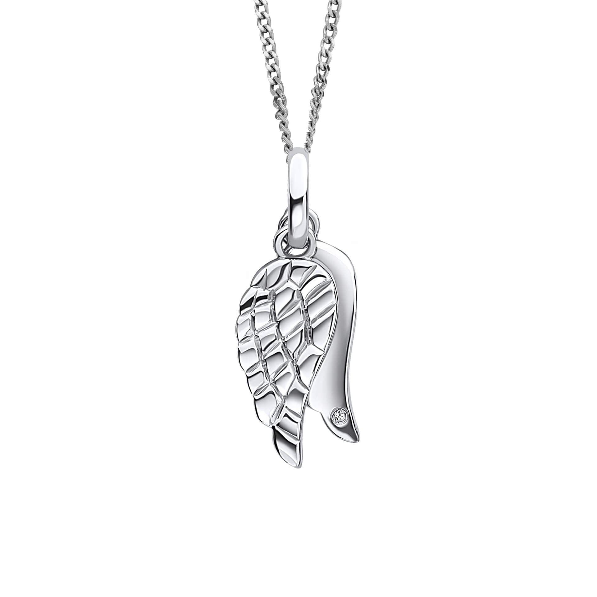 D For Diamond Wings Pendant with Diamond