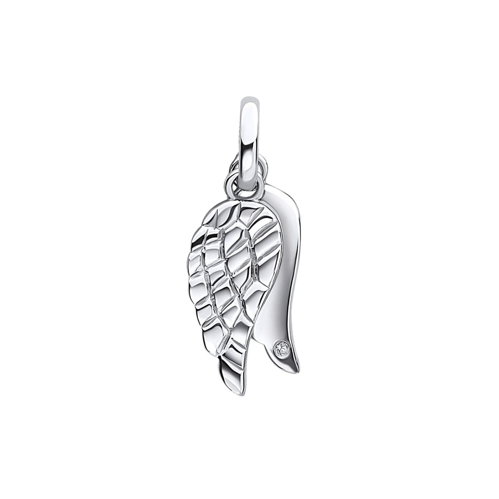 D For Diamond Wings Pendant with Diamond