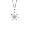 D For Diamond Daisy Flower Pendant with Enamel and Diamond