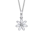D For Diamond Daisy Flower Pendant with Enamel and Diamond