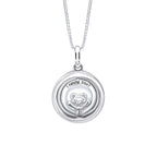 D For Diamond Teddy Bear Peekaboo Spinning Pendant with Diamond