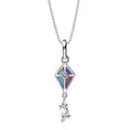 D For Diamond Kite Pendant with Diamond