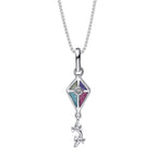 D For Diamond Kite Pendant with Diamond