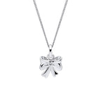 D For Diamond Bow Pendant with Diamond