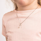 D For Diamond Flower Pendant with Freshwater Pearl Drop and Diamond