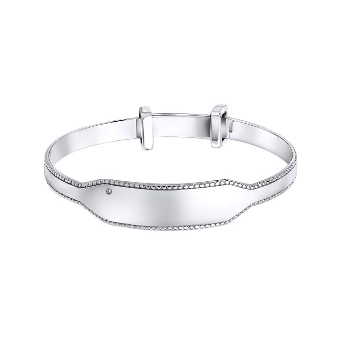 D For Diamond Millegrain Edge Small Expanding Bangle