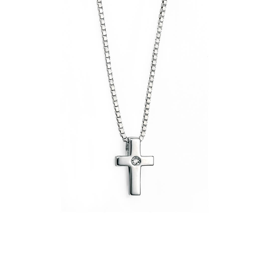 D For Diamond Small Cross Pendant with Diamond