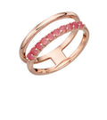 Beginnings Pink Jade Double Bar Ring