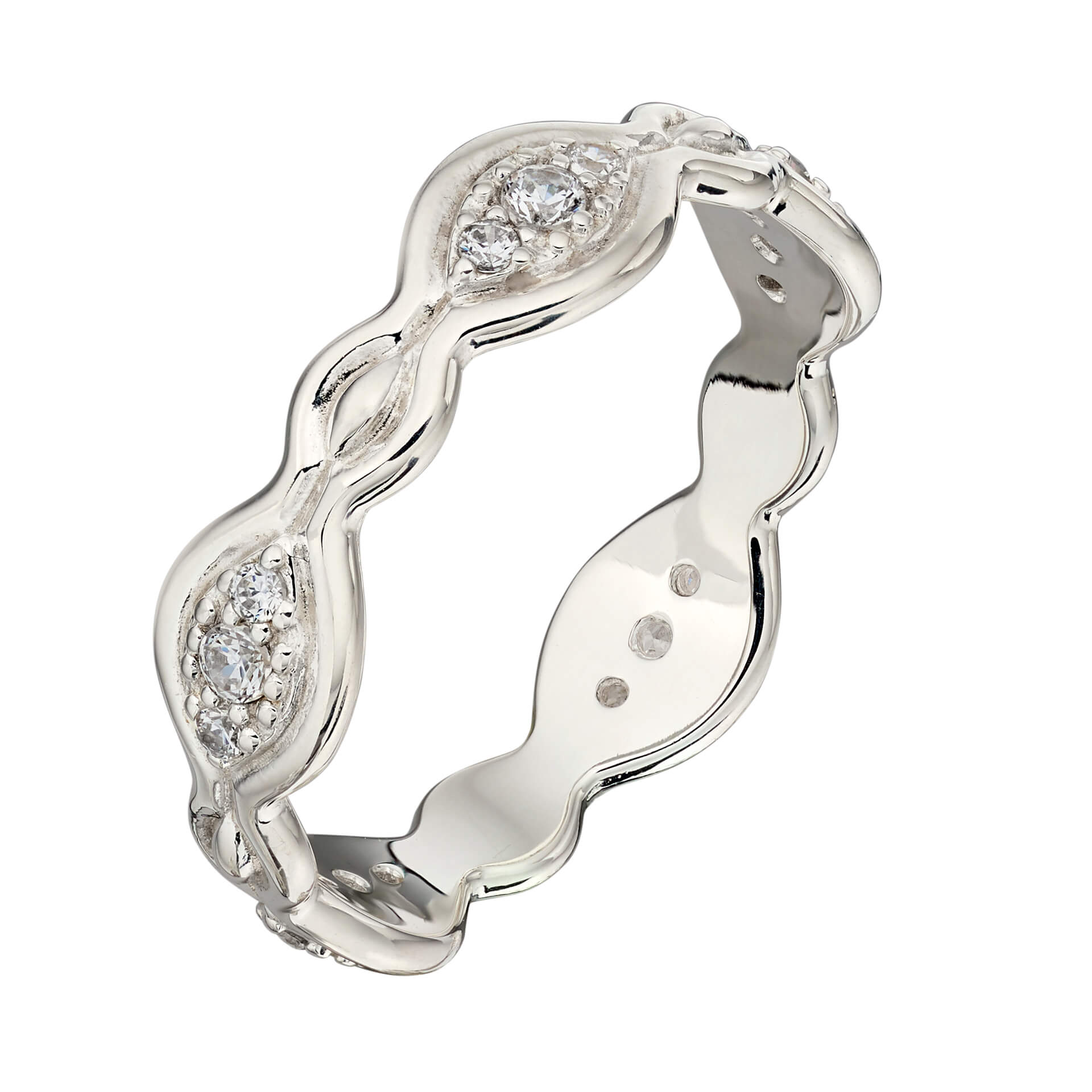 Beginnings Wave Ring with Cubic Zirconia