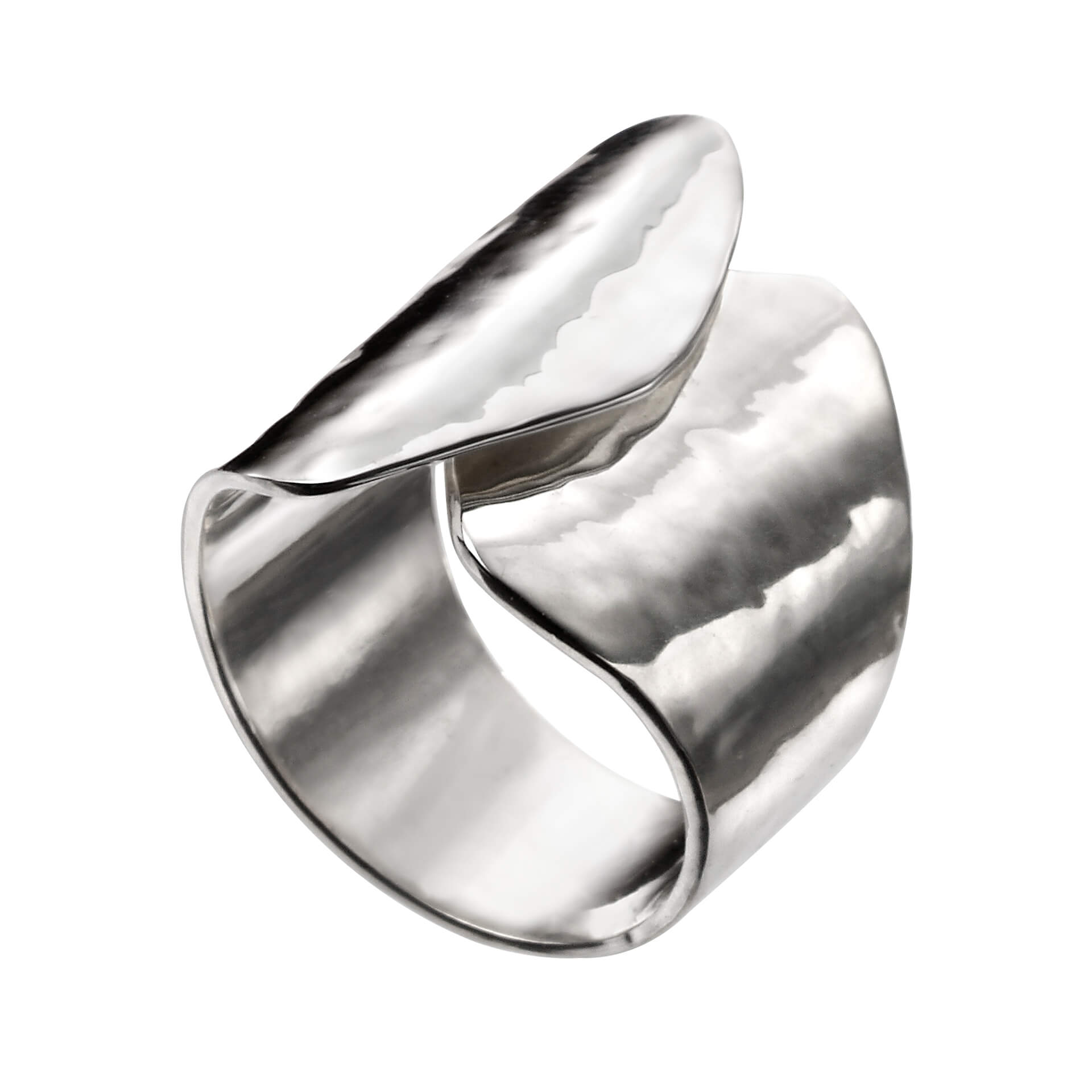 Beginnings Statement Wide Hammered Texture Ring