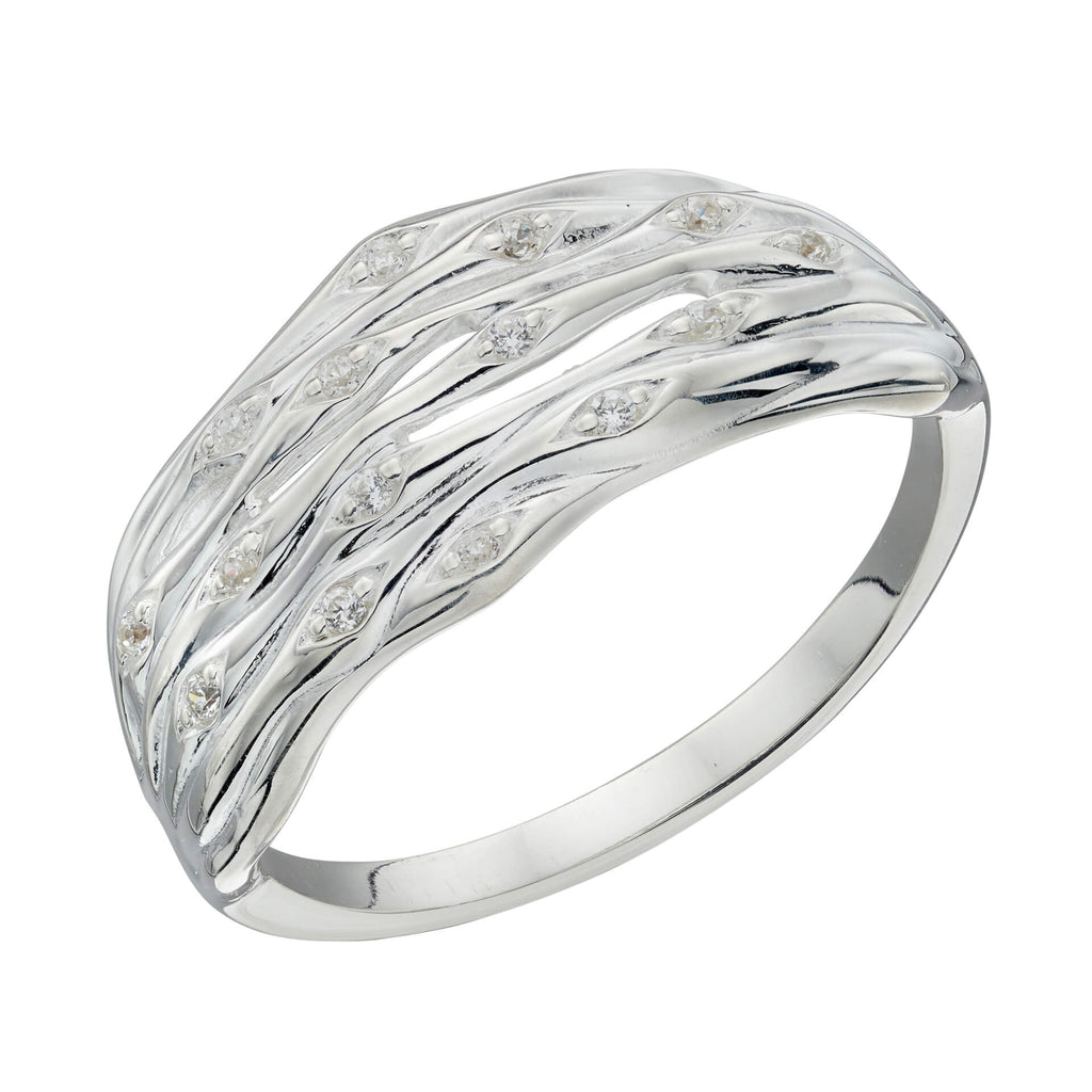 Beginnings Bamboo Ring with CZ