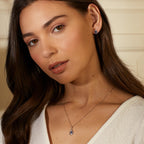 Elements Gold Teardrop Earrings with Precious Stone