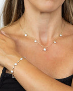 Elements Gold Keshi Pearl and Diamond Station Bracelet