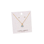 Laura Ashley Fashion Stippled Earrings and Necklace Set
