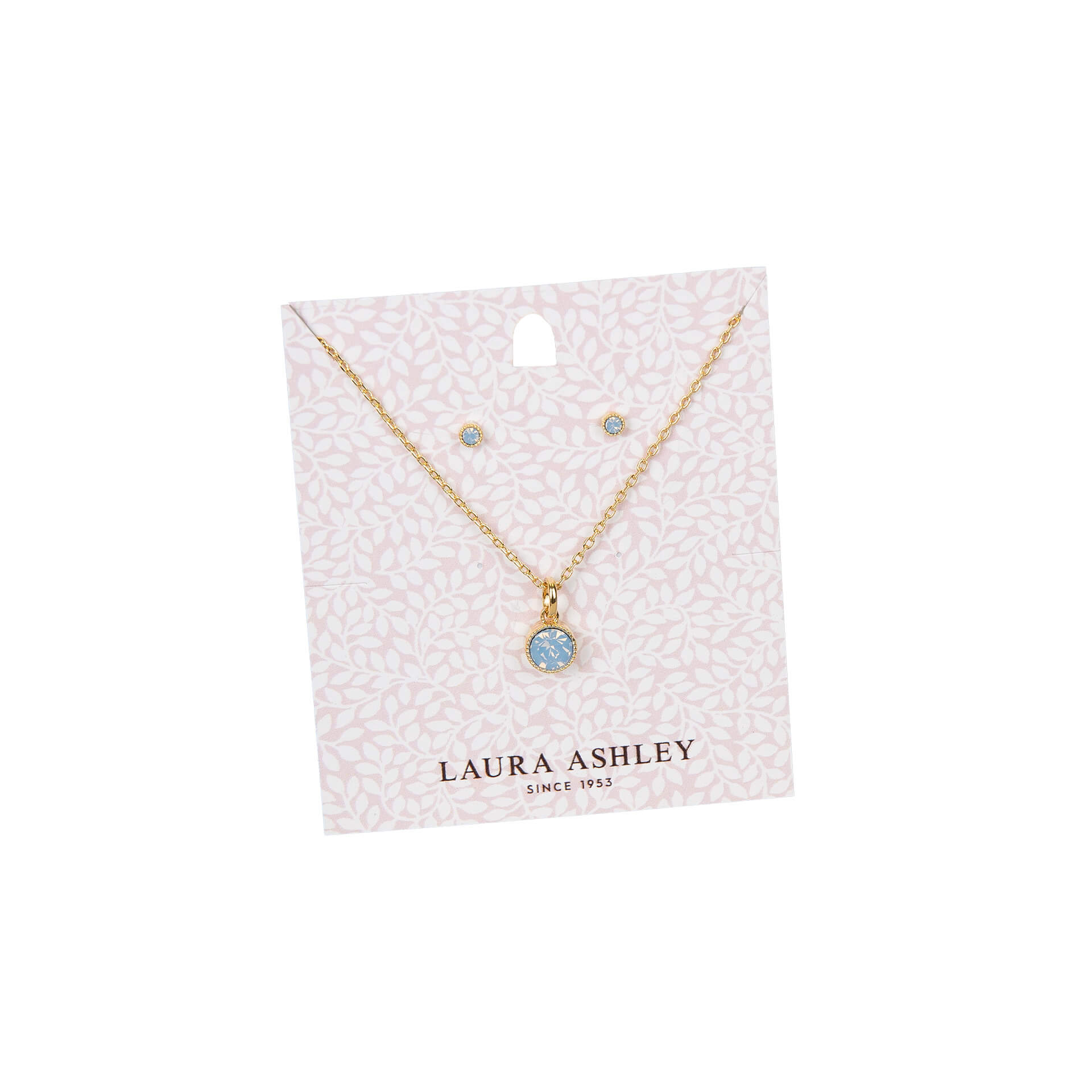 Laura Ashley Fashion Stippled Earrings and Necklace Set