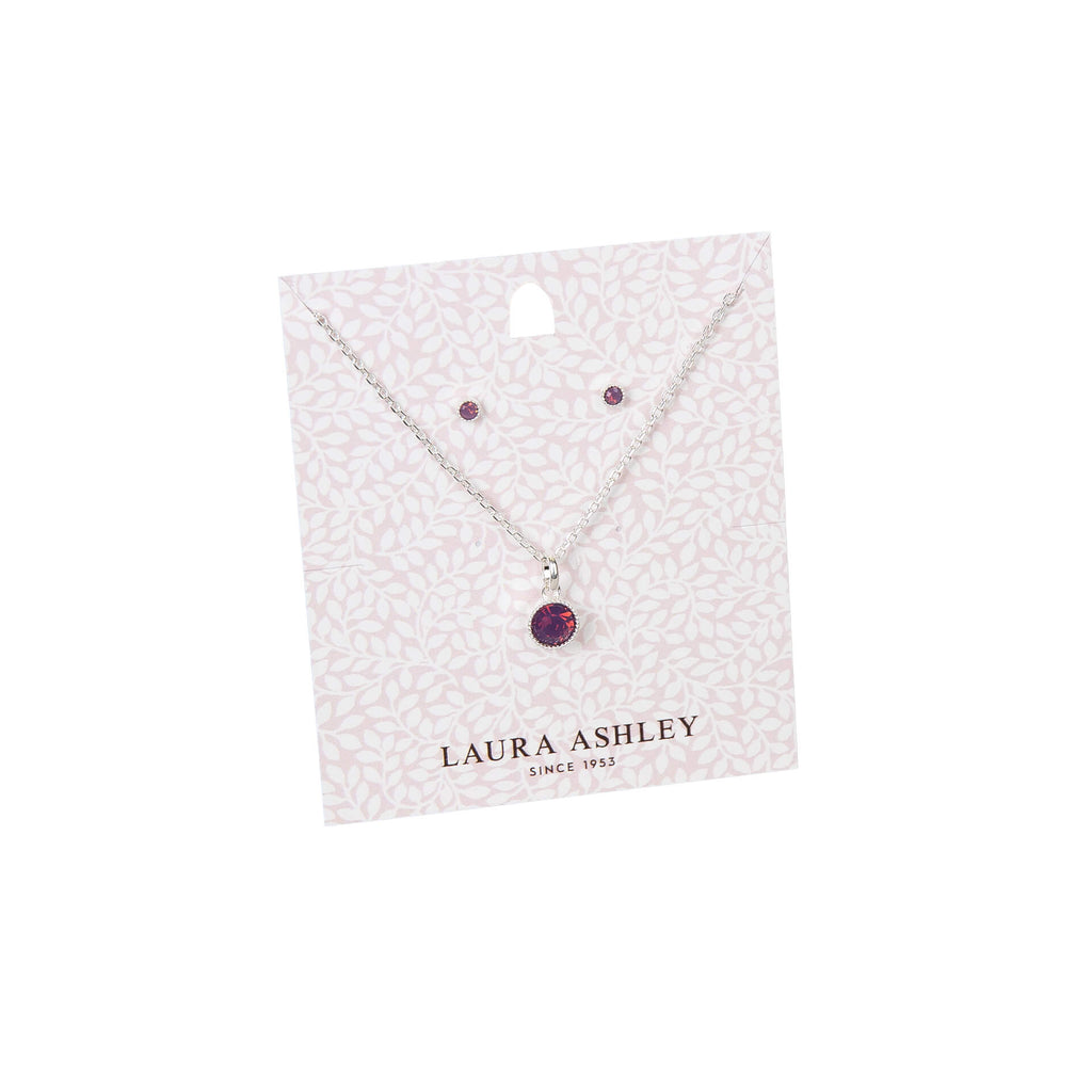 Laura Ashley Fashion Stippled Earrings and Necklace Set