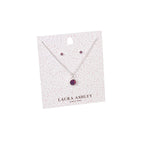 Laura Ashley Fashion Stippled Earrings and Necklace Set