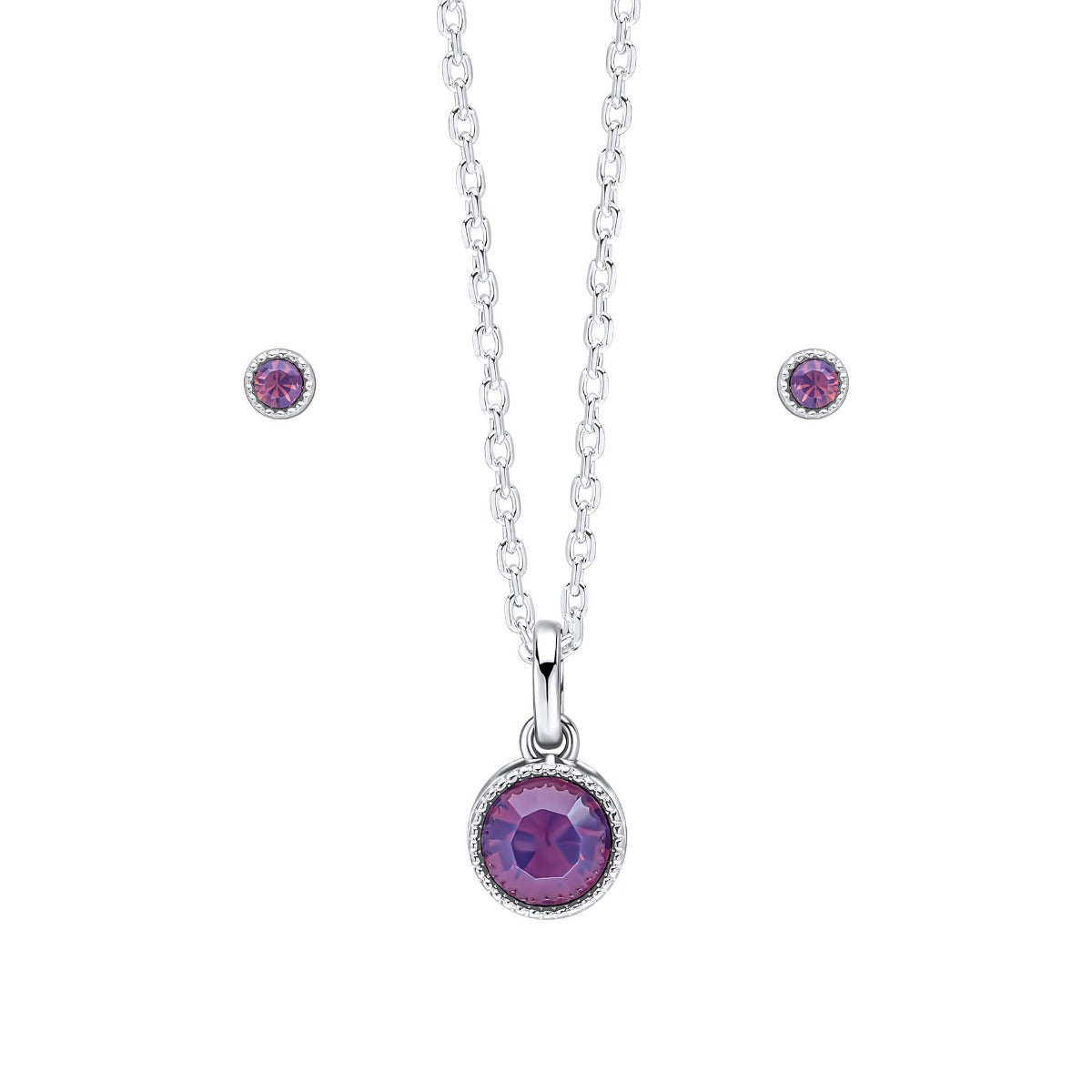 Laura Ashley Fashion Stippled Earrings and Necklace Set