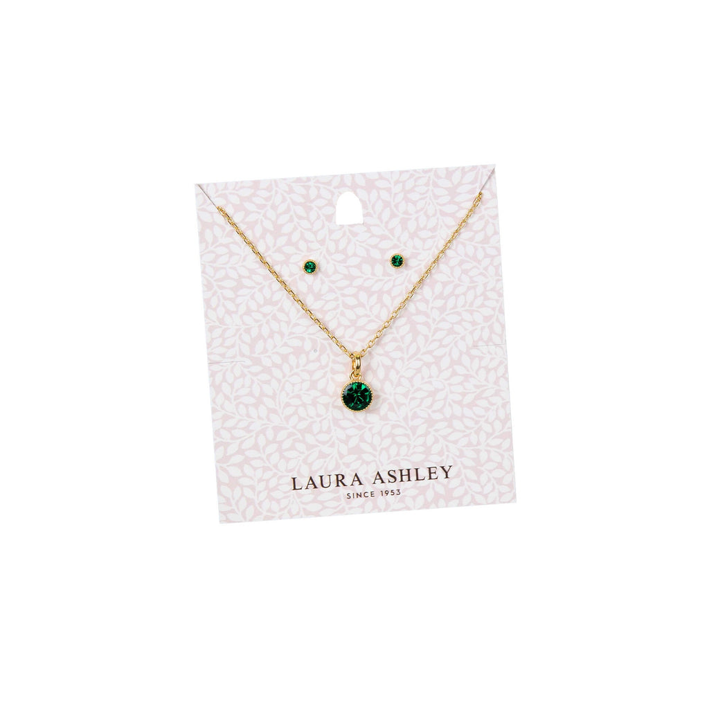 Laura Ashley Fashion Stippled Earrings and Necklace Set