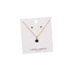 Laura Ashley Fashion Stippled Earrings and Necklace Set